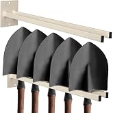 Zonon 2 Pcs Shovel Holder Wall Mount Tool Rack Heavy Duty Steel, Beige | Extra Long for Spades Rakes Brooms, Powder Coated Construction, Organizer for Garage Shed, Long Handle Equipment Storage
