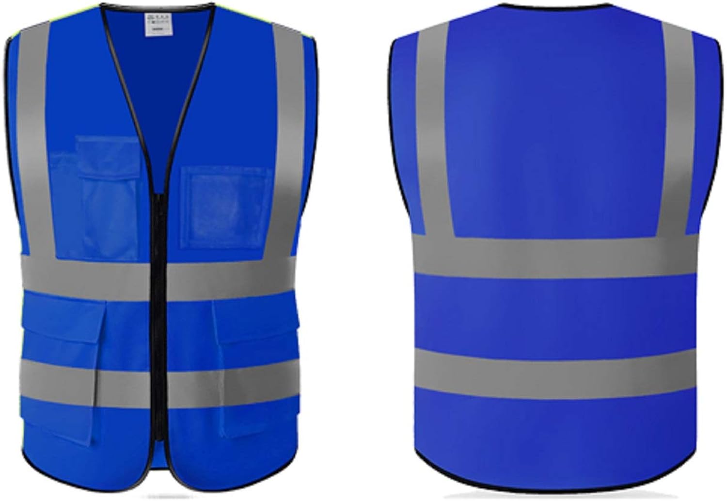 Safety Reflective Vest, Construction Orange Vest with Pockets and Zipper, small to