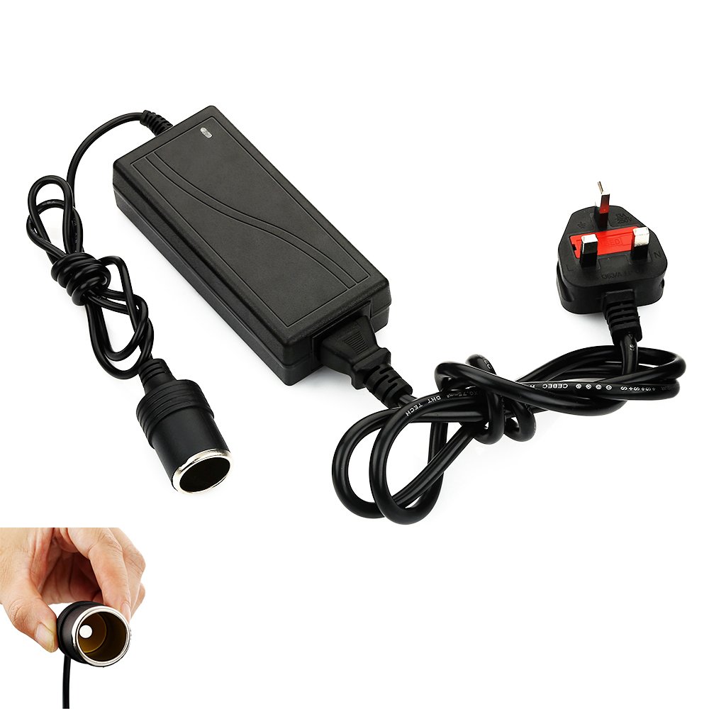 BW 12V 5A Power Supply Adapter Car Cigarette Lighter Adapter Socket Splitter AC to DC Adapter 110V-240V Car Power Charger Converter