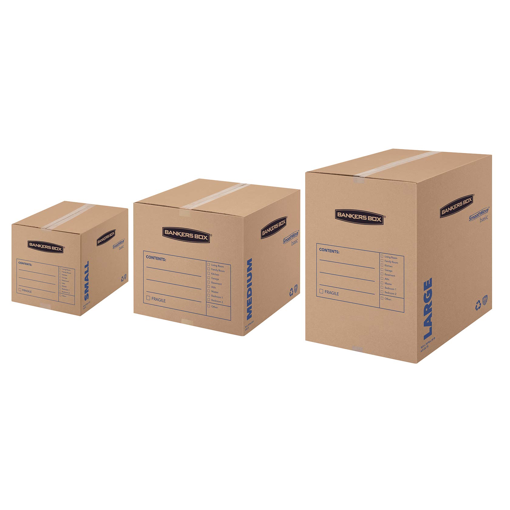 Bankers Box SmoothMove Basic Moving Boxes, Large, 18 x 18 x 24 Inches, 7 Pack (7714002)