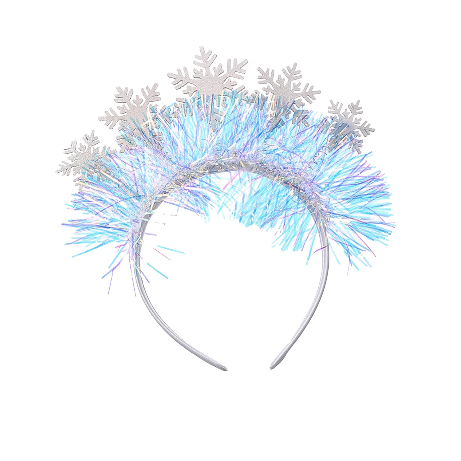 Nereds Snowflake Headband Glitter Snowflake Head Bopper Merry Christmas Hairbands Snowflake Hair Accessories for Xmas Party