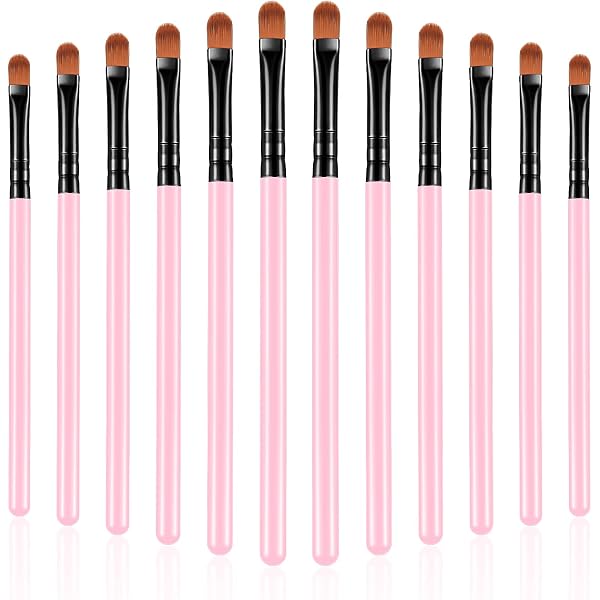 Urtlia Abgewinkelter Eyeliner-Pinsel Set – 6 Stück, Dünne Spitze – Für Präzises Make-up – Aus Holz & Weichen Fasern