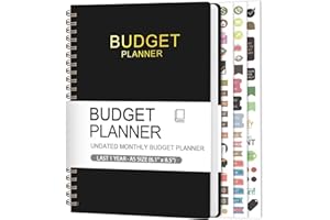 VALOME Budget Planner - Monthly Budget Book with Expense Tracker Notebook, A5(6.1" x 8.5") Financial Planner & Account Book to Take Control of Your Money, Bill Organizer With Pockets and Stickers - Black