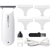 Red by Kiss Hair Clipper, Mini Cordless Hair Trimmer, Long Lasting Hair Cutting Kit, USB-C Rechargeable Haircut Beard Trimming Clippers for Men Women Kids, Portable Grooming Kit (White)