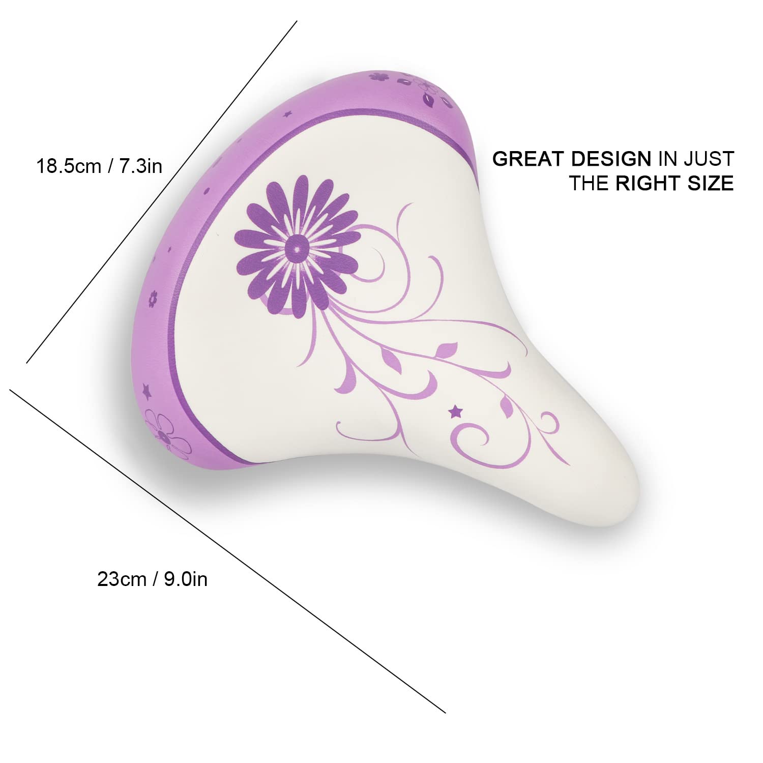 AVASTA Kids Bicycle Saddle for Girls & Boys Waterproof Wide Soft Bike Cushion Dual Shock Absorbing Fit for 12 14 16 18 20 or 20 22 24 26 inch Mountain Road Bike