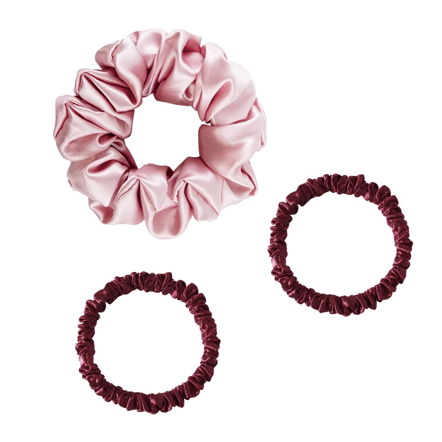 townssilk Silk Hair Tie, 100% Pure Mulberry Silk, 22 Momme, Hair-Friendly, Luxurious, Bouncy, Hair Elastics. 3 Piece Combinations — image 1