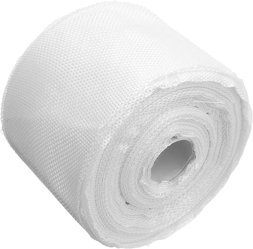 1 Roll White Fiberglass Cloth Tape High-Strength Glass Fiber Fibrous Belt Resistant High Temperature Office (Color : 5cmx25m)