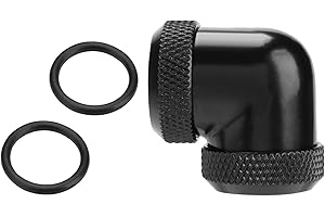 Dioche Pc Liquid Cooling DIY Twist 90 Degree Elbow Dual Hard Pipe Tube Connector for Water Liquid Cooling - Plated Brass Fitt