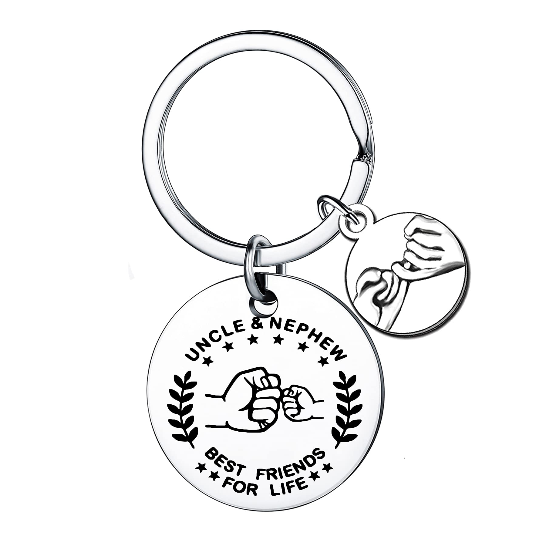 Nimteve Auntie Gifts Uncle Gift Aunt Keyring Aunty Presents From Niece Nephew Keychain Funny Key Ring Uncle Auntie Birthday Gifts Christmas Gifts Jewellery (Uncle Nephew)