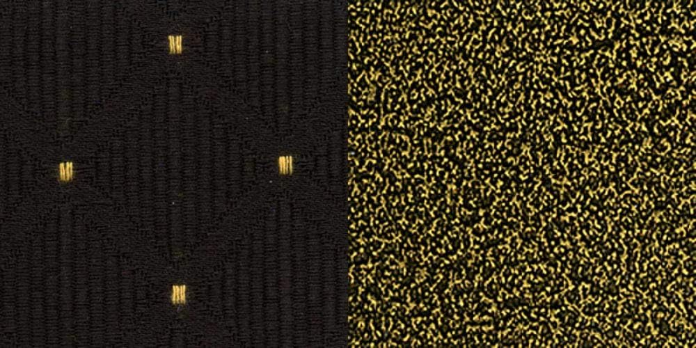 Flash Furniture HERCULES Series 18.5''W Stacking Church Chair in Black Dot Patterned Fabric - Gold Vein Frame: Furniture & Decor