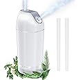 HandFun Mini Humidifier-Battery Operated 480ml Cordless Portable Small Humidifier USB Rechargeable Personal Desktop Humidifiers With Night Light & 4 Spray Modes for Car, Baby, Plants (White, 2600mAh)