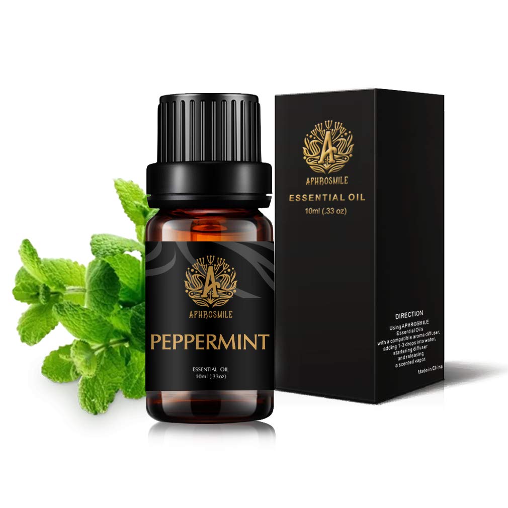 Aromatherapy Peppermint Essential Oil for Diffuser, 0.33oz-10ml Therapeutic Grade Peppermint Scented Oil for Humidifier, 100% Pure Peppermint Essential Oil Fragrance for Massage, Home