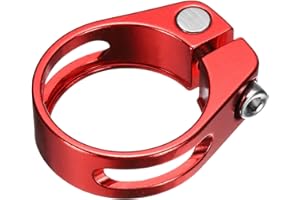 uxcell Bike Seat Post Clamp, 34.9mm Aluminum Alloy Bicycle Seat Post Clamp Quick Release Tube Clip for 30.4-31.6mm Mountain R