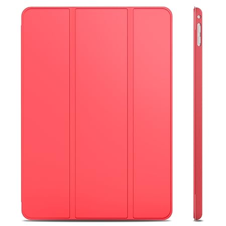 JETech Hülle für iPad Air 2, Schutzhülle mit Ständer Funktion und Auto Schlaf/Wachen, Rot