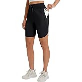 baleaf Women's 9" Athletic Running Long Shorts with Pockets Quick Dry Knee Length Bermuda Shorts High Waisted UPF 50+