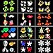 Christmas Lights, Halloween Christmas Star Outdoor Night Shower Snowflakes Projector Light Decorations 12 Slides Show LED Moving Landscape Spotlights for Holiday Christmas Decorations