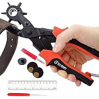 Professional Leather Hole Puncher – Leather Punch Tool for Belts, Watch Bands, Handbag Straps and More – Precision Multi-Size
