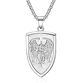 Rnivida Archangel St. Michael Medal Pendant Necklace, Stainless Steel Christian Jewelry for Men Women