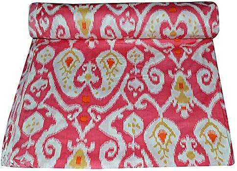 Rajcrafts Ikat Print Jaipuri Printed 5 Meter Fabric. Red