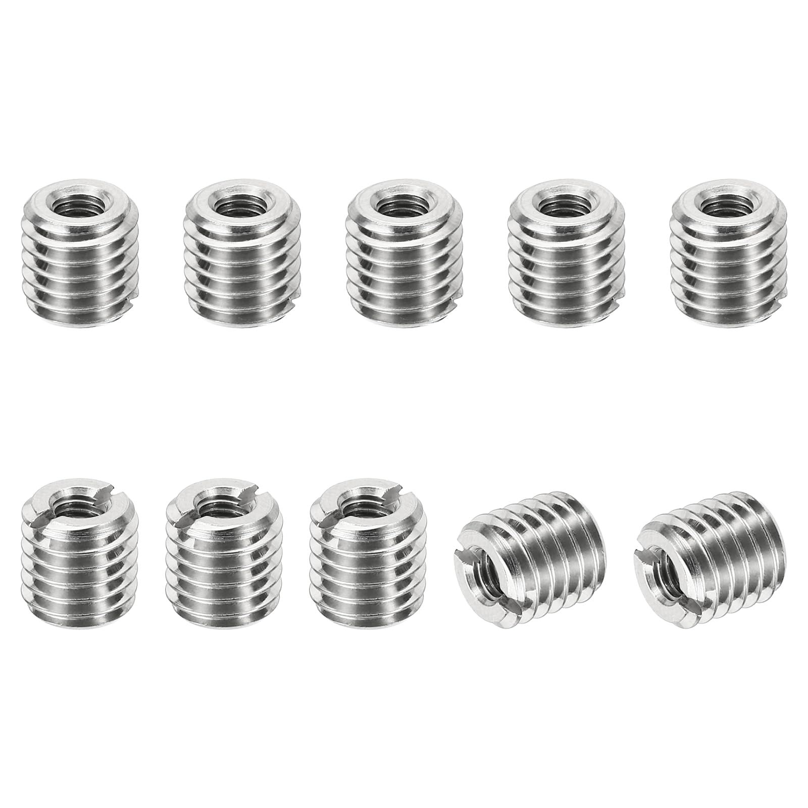 PATIKIL Thread Adapters Sleeve Reducing Nut, 10 Pcs M10*1.5 Male to M5*0.8 Female Repairing Insert Nut Screw Reducer Conversion Stainless Steel Fastener 10mm — image 1