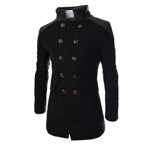 VENMO Männer Jacke Warm Winter Trench Outwear Schaltfläche Smart-Mantel Mantel Jacke Winterjacke Wärmemantel Herrenmantel Warm Elegante Lang Trenchcoat Business Parka Windbreaker