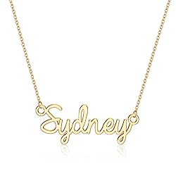 Turandoss Sydney Necklace, 14K Gold Plated Name