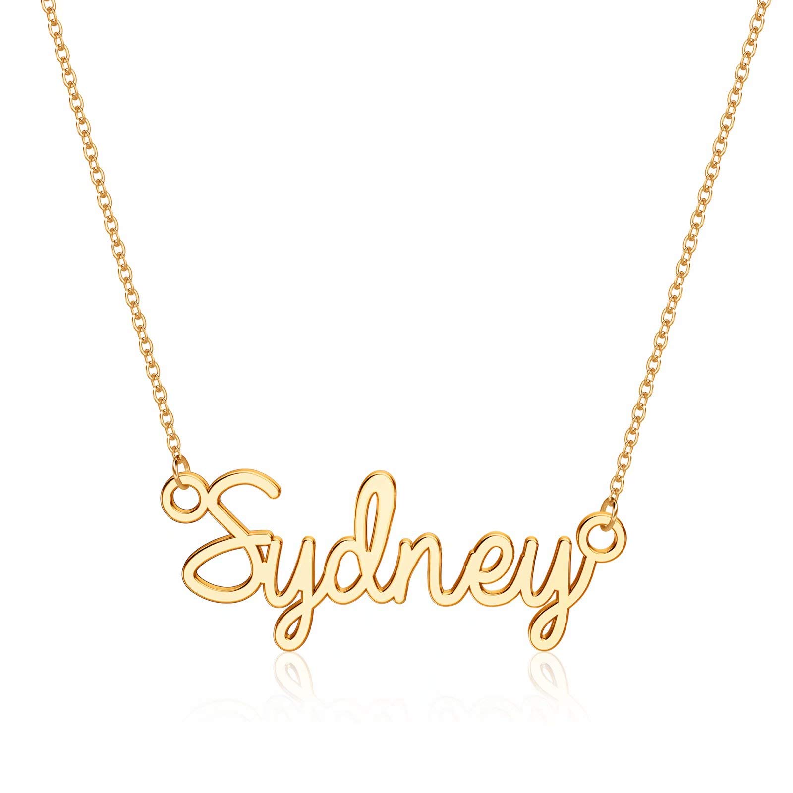 Turandoss Sydney Necklace, 14K Gold Plated Name