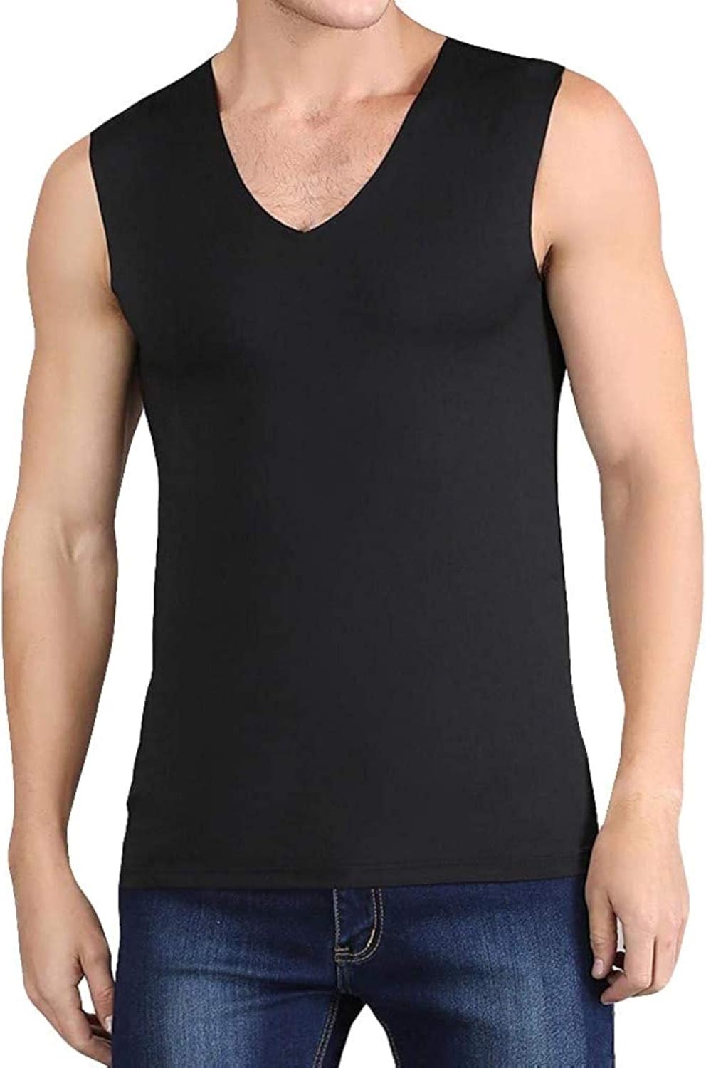 Men's Silk Tank Tops Super Absorbent and Breathable Summer Sleeveless
