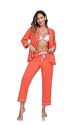 COLORFULLEAF Women's 100% Cotton Long Sleeve Pajama