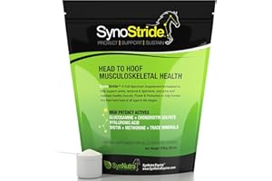 SYNNUTRA EQUINE SynoStride All Natural, All-in-one, Joint and Hoof Health Supplement for Horses, Powder with Glucosamine, Chondroitin, Hyaluronic Acid, Biotin, Methionine, Trace Minerals, Made in USA (1080 Grams)