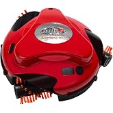 Grillbot Electric Grill Brush, Automatic Grill Cleaning Robot, Red | 3 Rotating Nylon Brushes, Rechargeable Battery, LCD Timer and Alarm, Gas and Charcoal Grates, Dishwasher-Safe Heads
