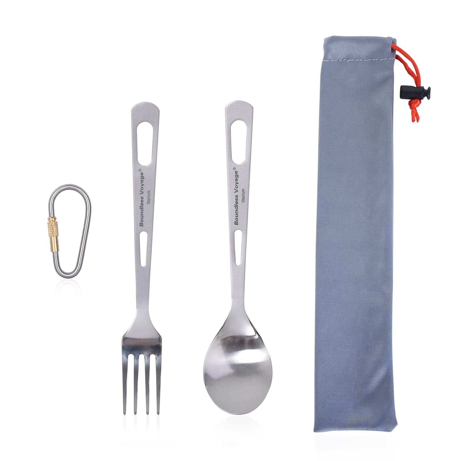 Boundless Voyage Ultra Light Titanium Spoon and Fork Set Camping Outdoor Tableware Cutlery Set