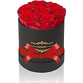 NATROSES 7 Piece Preserved Roses in a Box, Preserved Flowers for Birthday, Flower Gifts for Mothers Day (Red)