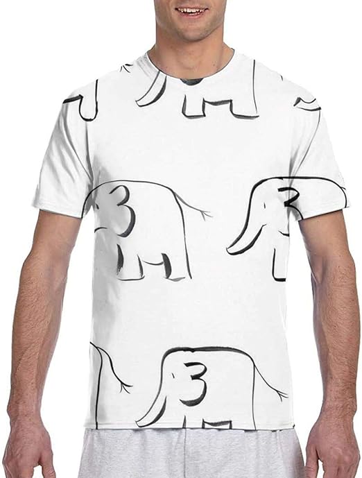Elephants Men's Short Sleeve Full TShirt, Premium Crew