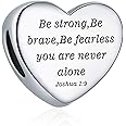 Heart Charm Fit Pandora Charms Bracelet Christian Bible Verse Charm Prayer Faith Religious Charms Gifts for Women