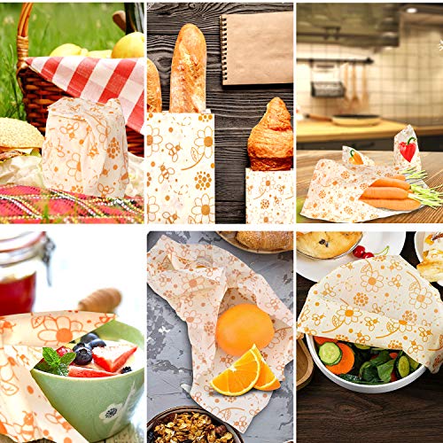 6 Pack Beeswax Wrap Reusable Food Wraps, Sustainable Plastic Free Food Storage, Eco Friendly Food Wraps - 1 Small, 4 Medium, 1 Large - Thumbnail 5