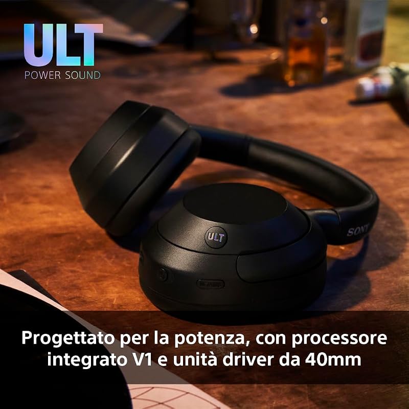 ULT WEAR – Cuffie wireless con noise cancelling, bassi profondi e potenti, stesso processore delle WH-1000XM5, chiamate nitide, batteria fino a 30 ore, compatibili con iOS e Android – Nero