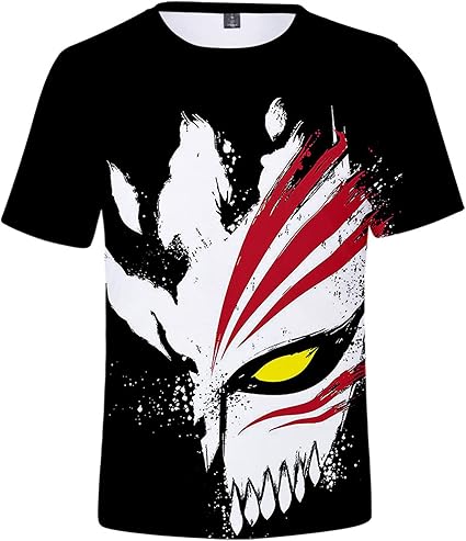 CHFFang Teenagers Bleach Anime T-Shirt 3D Digital Printed Novelty Tee,Crew Neck Short Sleeve 