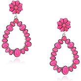 Rustic Couture's Western Turquoise Earrings for Women Statement Western Country Jewelry