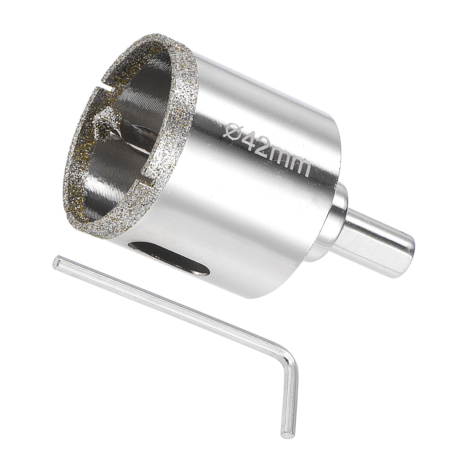 CoCud Diamond Hole Saws Drill Bits, 42mm / 1-21/32" Drilling Diameter, White Zinc Plated with Center Guide Drill Bit - (Applications: for Glass Ceramic Tiles Marble Stone)