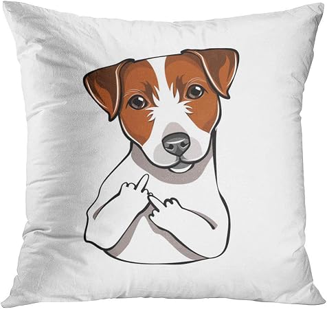 Krooe Housse De Coussin Marron Russel Jack Russell Terrier