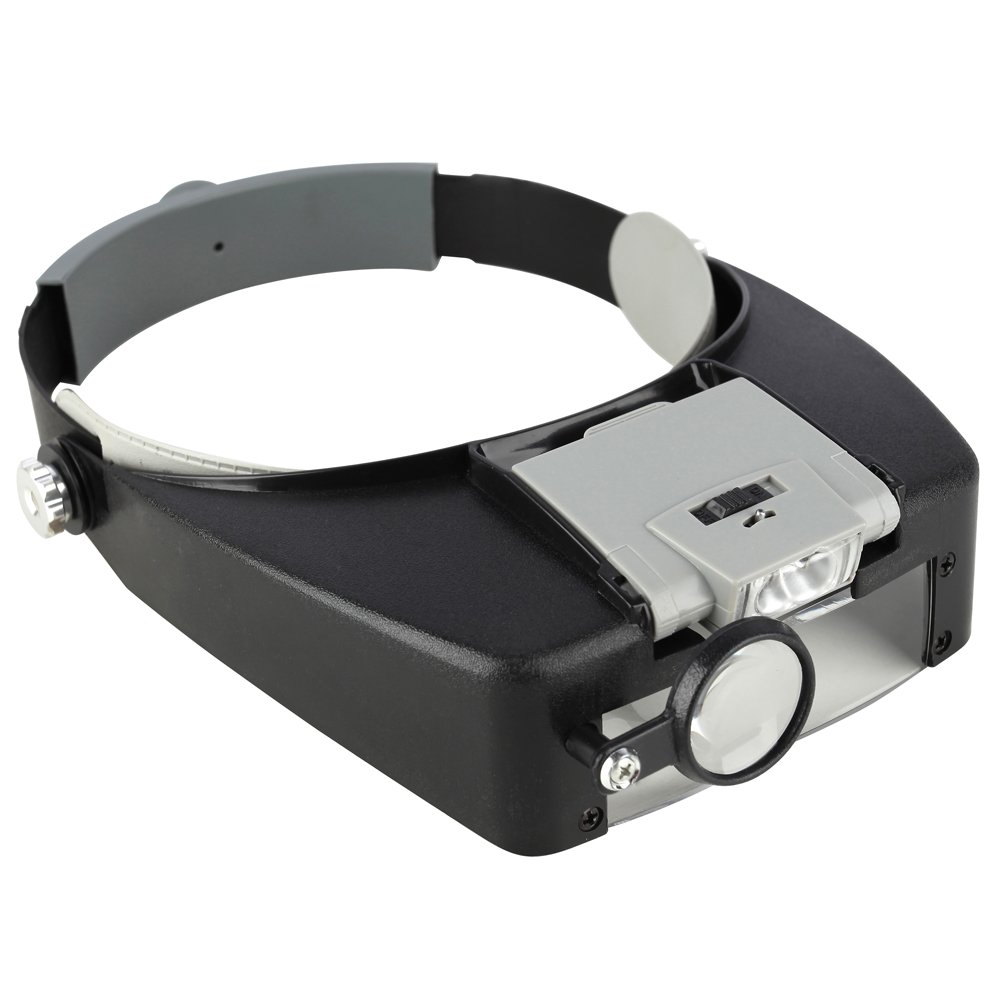Head Mount Magnifier Eyeglasses Head Light Home Office Watch Repair