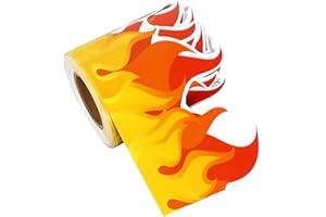 HEALSOPTHY 5cm X 10m Artificial Flame Blackboard Border Trim, Fire-Themed Party Decoration for Classroom