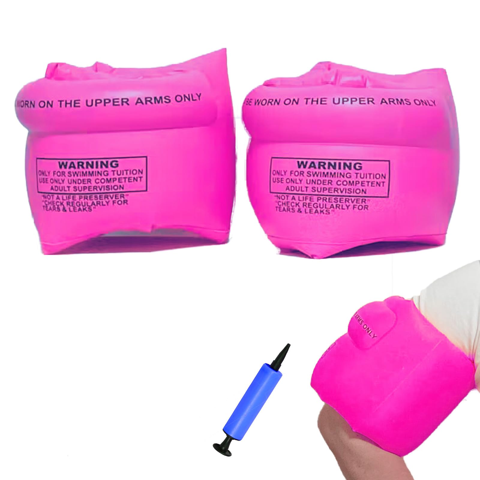 Photo 1 of 2 Pack Inflatable Arm Floaties Swim Arm Bands Swimming Tube Floater Water Wings for Adult Kids