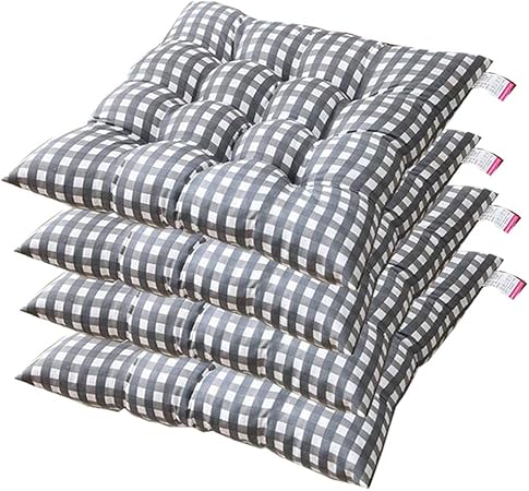 Amazon De Agdllyd Kissen Stuhlkissen 40x40 Kissen Gesteppt Weich Kissen Fur Gartenstuhl 40 X 40 X 7 Cm Erhaltlich 4 Pezzi Grau
