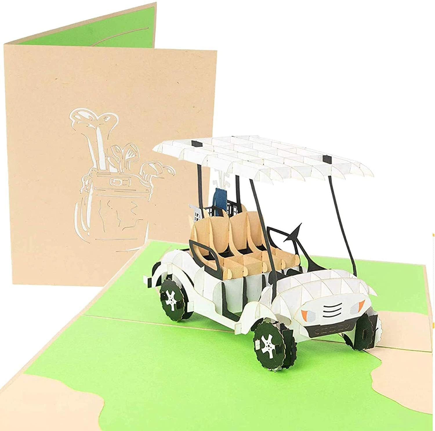 PopLife Golf Cart 3D Pop Up Card – Premium Golfing Greeting Card for Dad, Husband, Grandpa, Son – Father’s Day, Birthday, Retirement, Anniversary, Valentine’s Day – Unique Golf Gift Card for Men — image 1