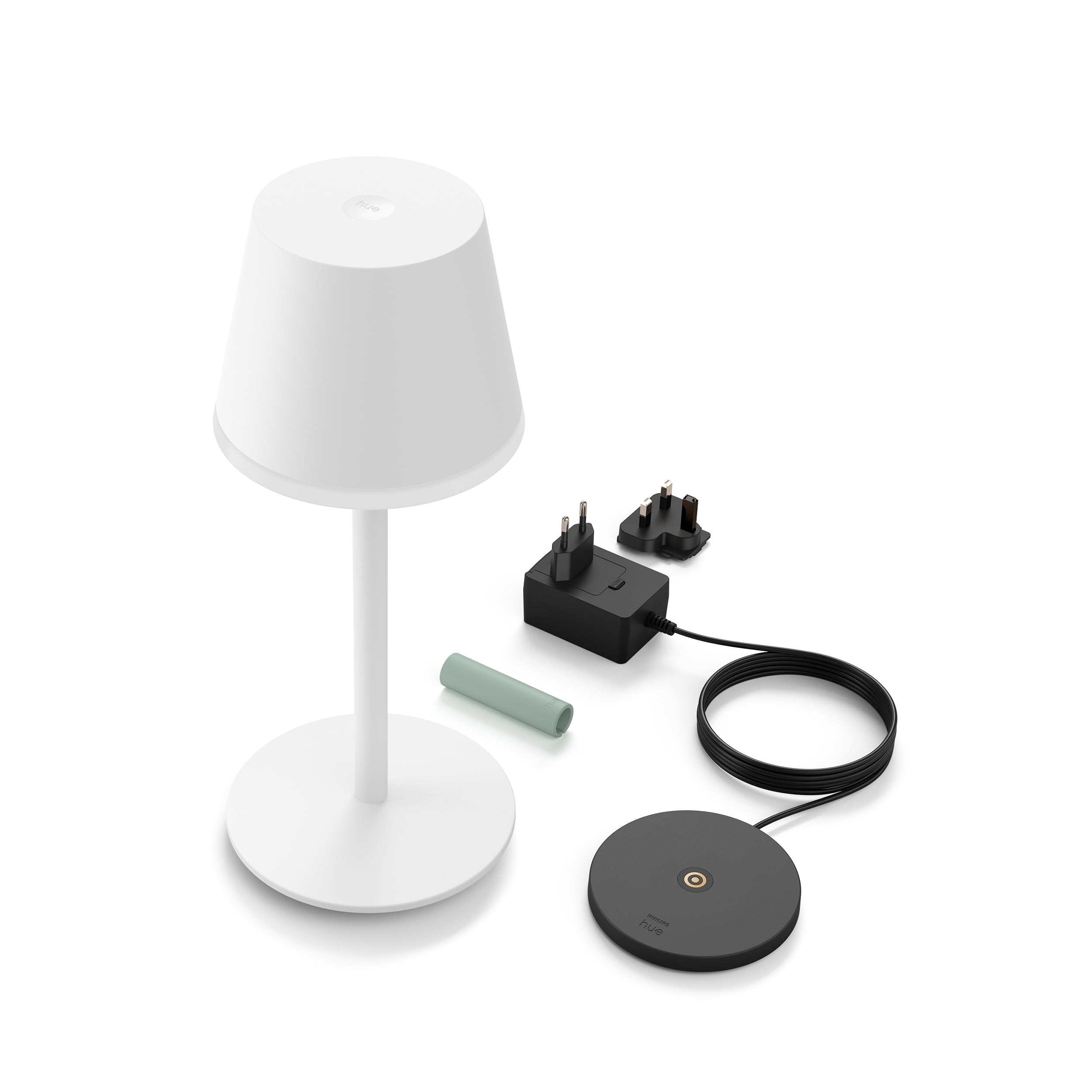 Philips Hue White & Color Ambiance Go Tragbare Tischleuchte (530 lm), dimmbare LED Leuchte für das Hue Lichtsystem mit 16 Mio. Farben, smarte Lichtsteuerung über Sprache oder App, weiß 7