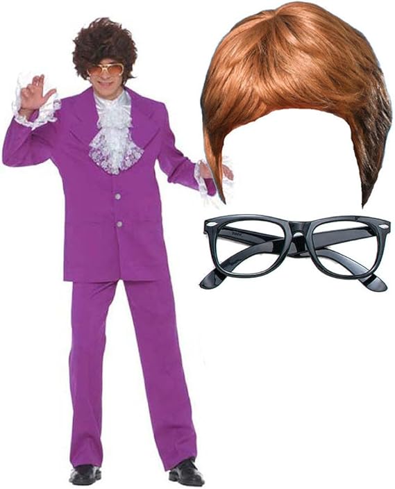 Austin Powers Fancy Dress Costume Kit with Wig and Glasses Amazon.co.uk Toys & Games