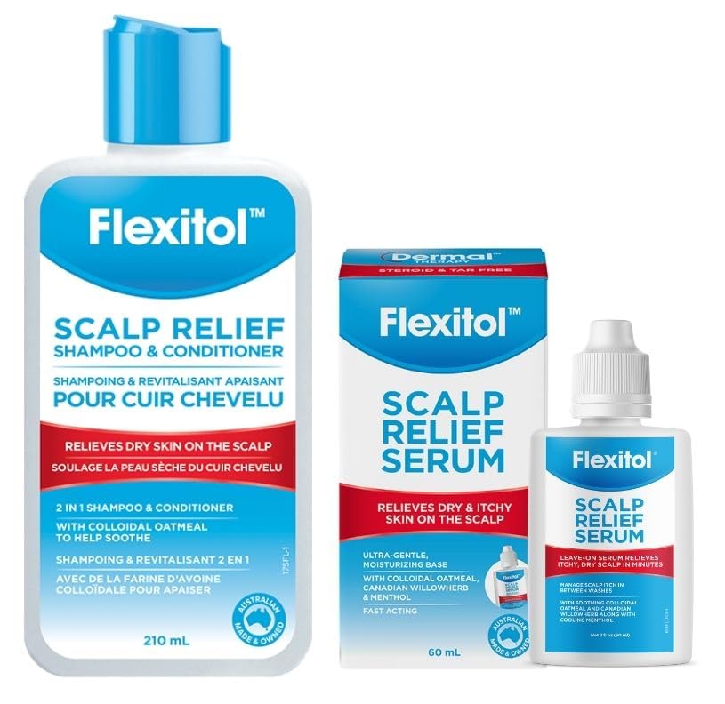 Flexitol Scalp Relief Shampoo & Conditioner 7.1 oz and Scalp Relief Serum 2 oz.