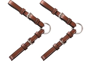 EXIONPRO Exion Pelham Ringed Bit Converter (Adjustable) for English Horse Bridle | Leather Pelham Strap for Single Rein Use